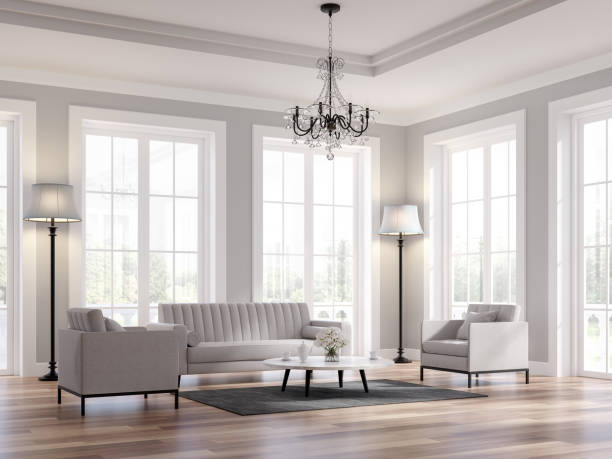istock Classical living room with nature view 3d render 1273597661