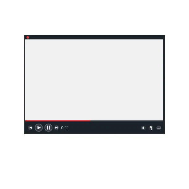 Vector illustration of Video player. The program's interface