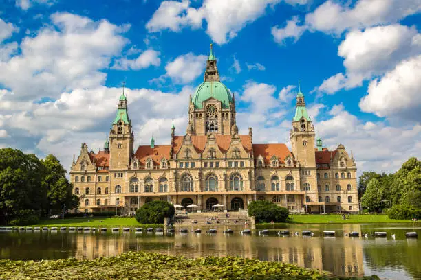 New City Hall in Hannover in a beautiful summer day, Germany