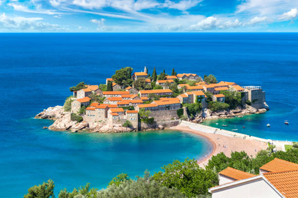 istock Sveti Stefan island in Budva 1273600735