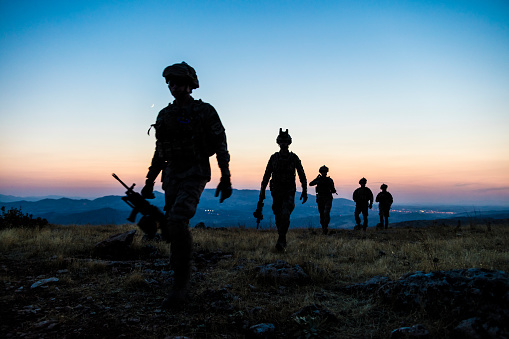 Military Mission at twilight