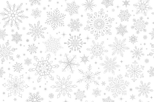 bezszwowe tło płatka śniegu - white background gift christmas wrapping paper stock illustrations