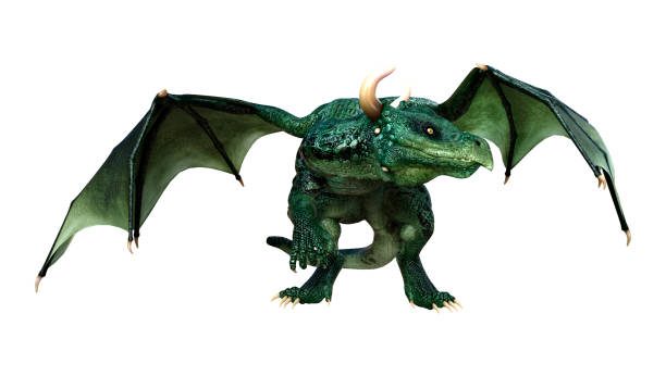 istock 3D illustration fantasy dragon on white 1273608440