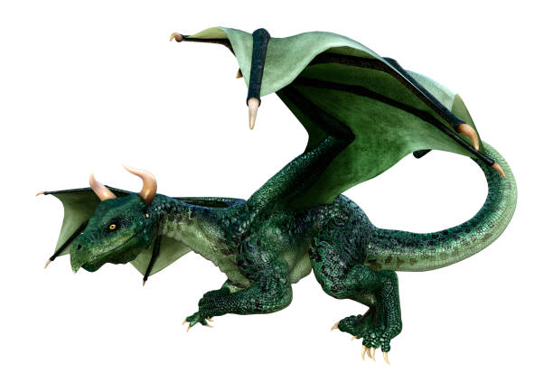 istock 3D illustration fantasy dragon on white 1273608444