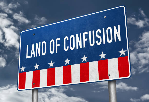 istock Land of Confusion roadsign illustration 1273619671