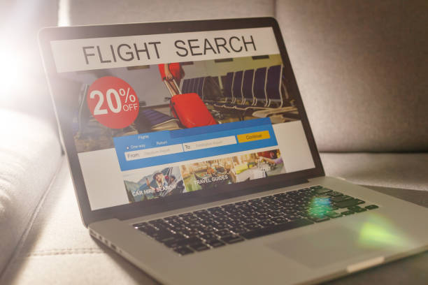 istock Airplane in laptop screen. Mixed media 1273619911