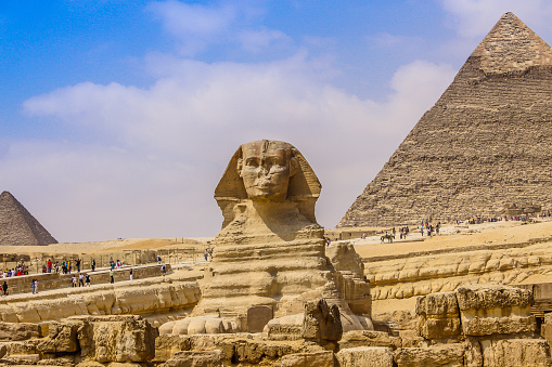 Sphinx and the Great Pyramid in Egypt