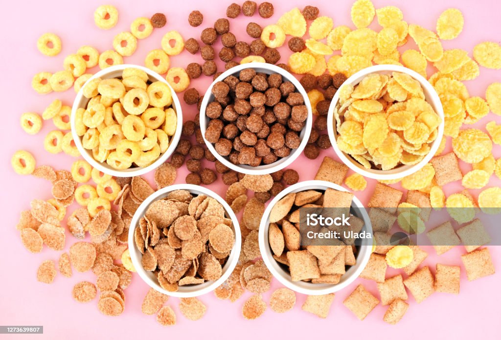 Cornflake Variations Various Breakfast Cereals Assorted Corn Flakes Stock Photo - Download ...