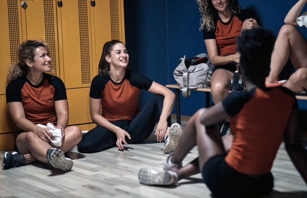 istock Female team relaxing after the game 1273645100