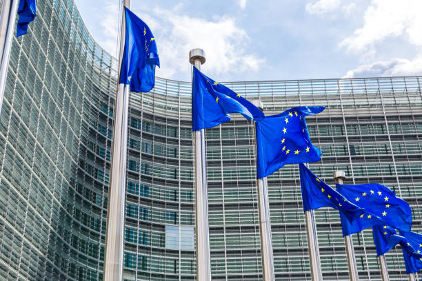 istock European flags  in Brussels 1273646182