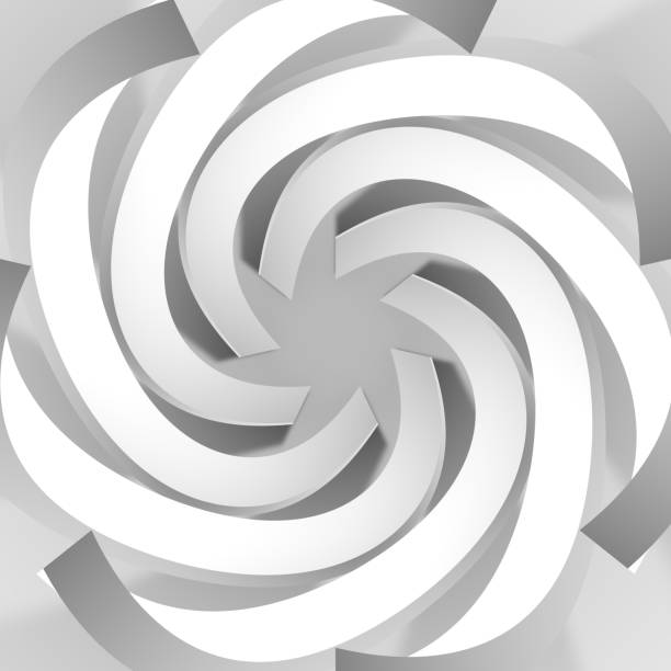 istock Abstract architectural figure curved objects are arranged in a symmetrical circle. 3D illustration, 3D rendering. 1273646279