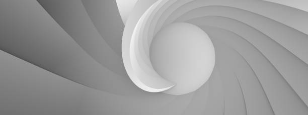 istock An abstract architectural figure with curved steps arranged in a spiral. 3D illustration, 3D rendering. 1273646399
