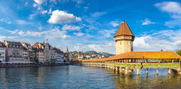 istock Famous Chapel bridge in Lucerne 1273647375