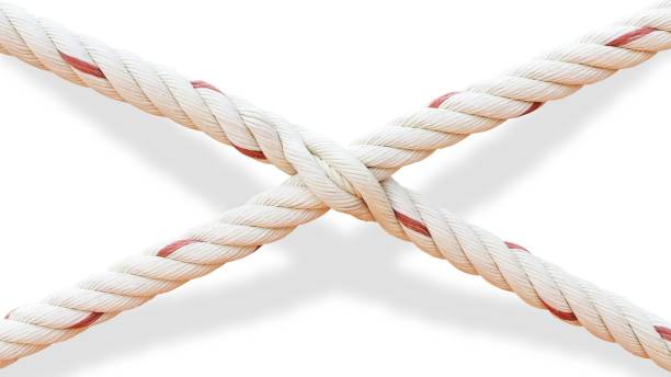 Rope cross isolated on white background with clipping path. stock photo