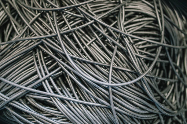 Pile Of Metal Wires Background Stock Photo - Download Image Now - Cable,  Copper, Wire - iStock