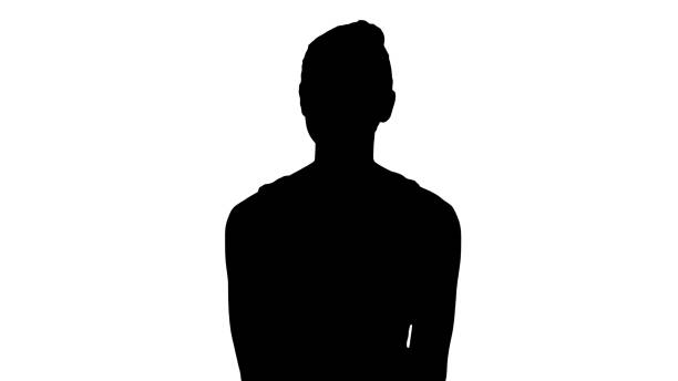 istock Silhouette Smiling girl resting after yoga training and talking 1273659689