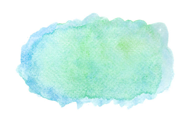 istock Hand painted green and blue watercolor background. 1273660881