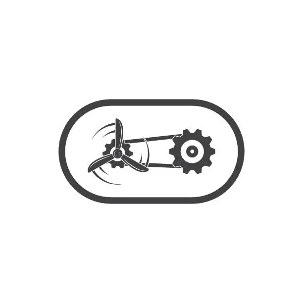 Vector illustration of propeller gear belt engine icon  vector illustration design