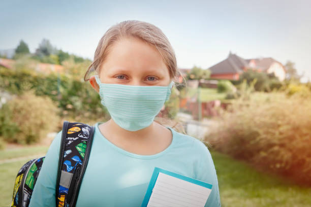 istock School girl with face mask 1273664998