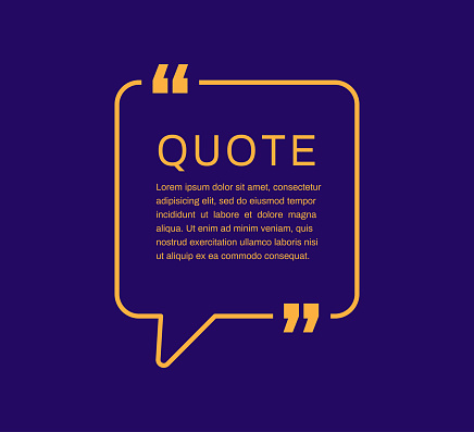 Quote template. Quote speech box. Vector illustration