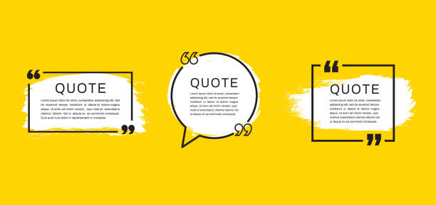 ilustrações de stock, clip art, desenhos animados e ícones de quote template set. quote speech box. vector illustration - document shipping freight transportation form