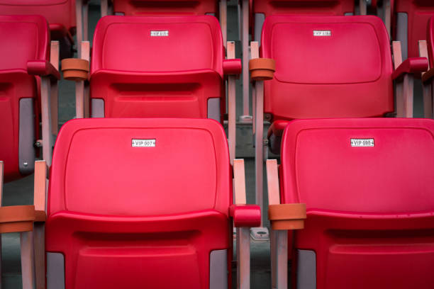 Sport seating chair in row / background pattern.