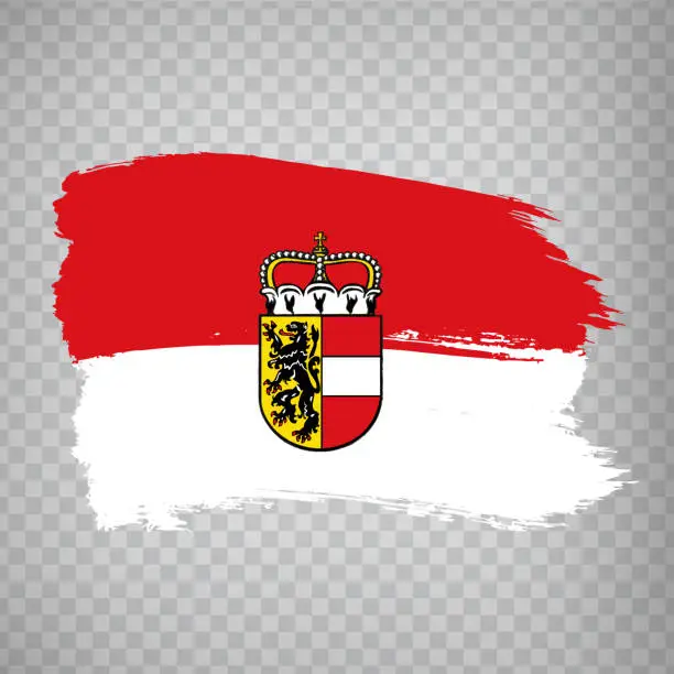 Vector illustration of Flag of Salzburg brush strokes. Flag of Salzburg  on transparent background for your web site design, app, UI. Austria. EPS10.