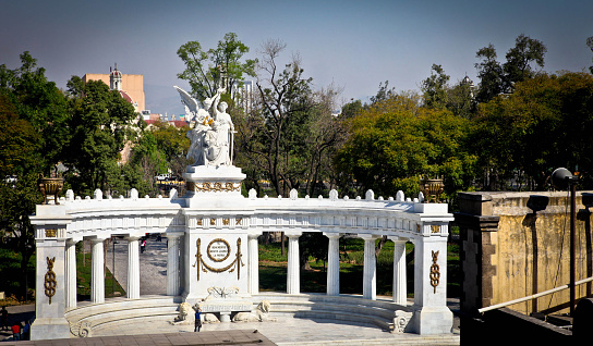 Mexico City, Mexico, January 12 - The public park of the Alameda Central surrounding the \