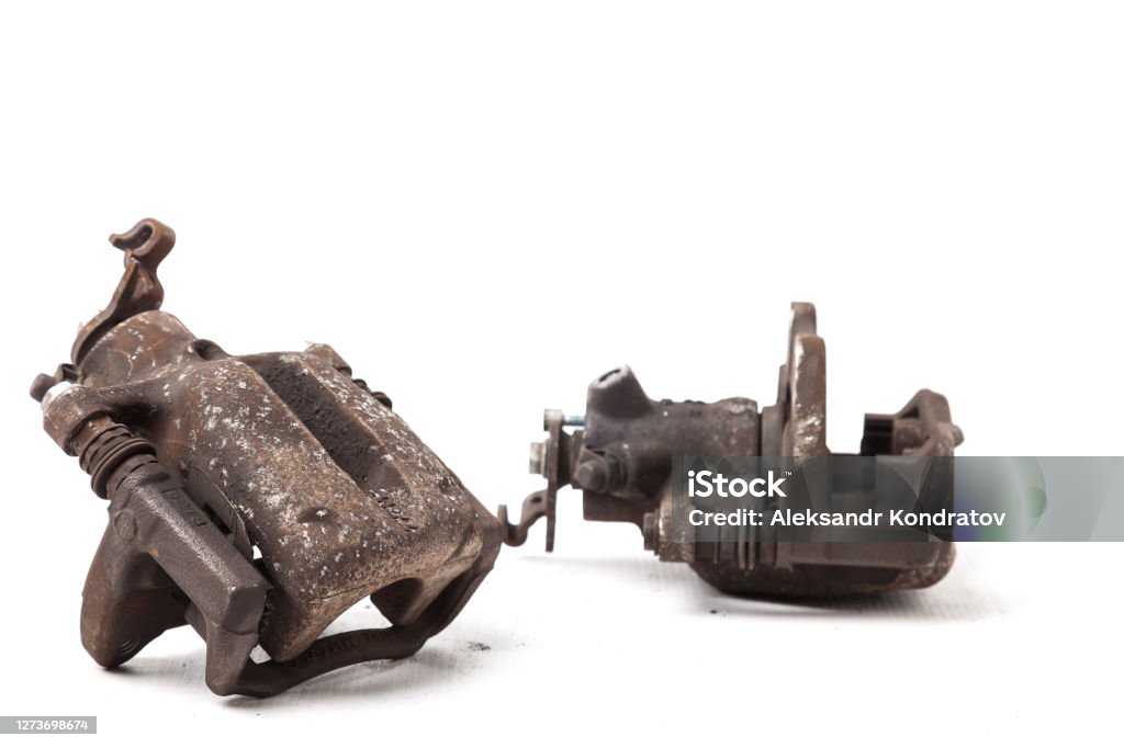 Calipers Rusted Close Up Old Worn Out And Rusty Car Caliper Of Brake Stock Photo ...