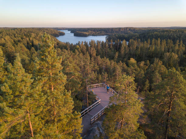 Nuuksio National Park in Southern Finland stock photo