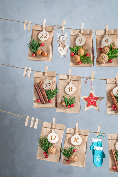 istock Handmade Advent Calendar for Christmas as countdown to Christmas Eve 1273705982