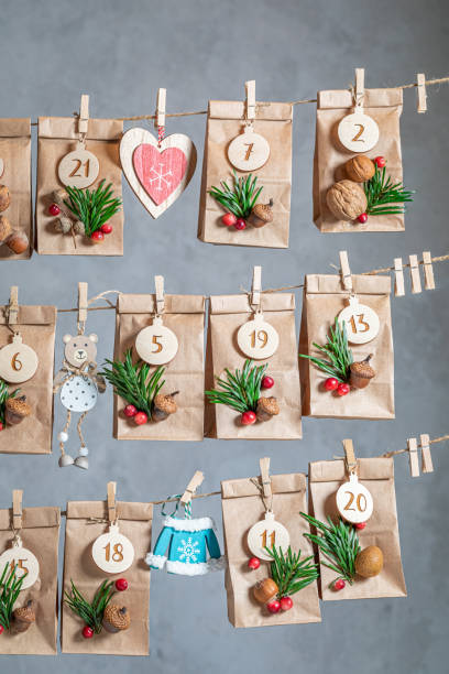 istock Original Advent Calendar for Christmas made of paper and string 1273706003