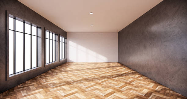 istock the interior Loft style with concrete wall design on wooden floor.3D rendering 1273707399