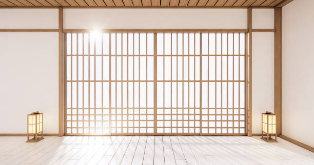 istock The interior design white modern living room asia style. 3d illustration, 3d rendering 1273707841