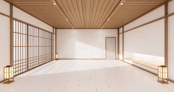 istock The interior design white modern living room asia style. 3d illustration, 3d rendering 1273707895