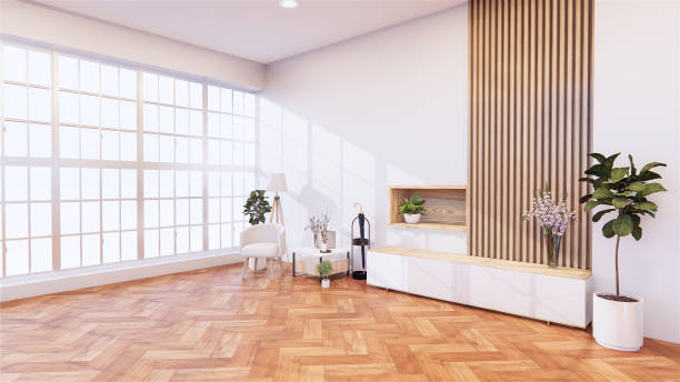 istock zen modern empty room,minimal design japanese style. 3d rendering 1273708765