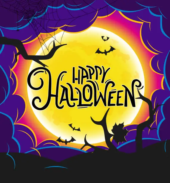 Vector illustration of Trick or treat party vector concept