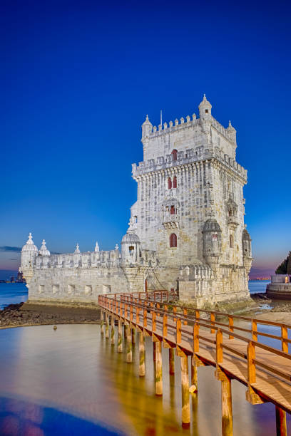 istock Belem Tower on Tagus River in Lisbon at Blue Hour in Portugal. Vertical image 1273723459