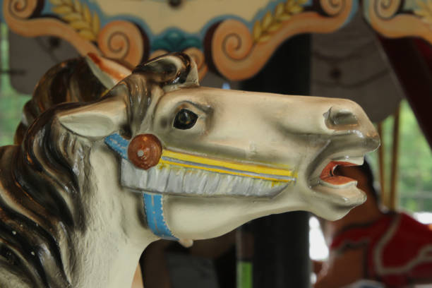 istock Close Up of White Carousel Horse 1273725274
