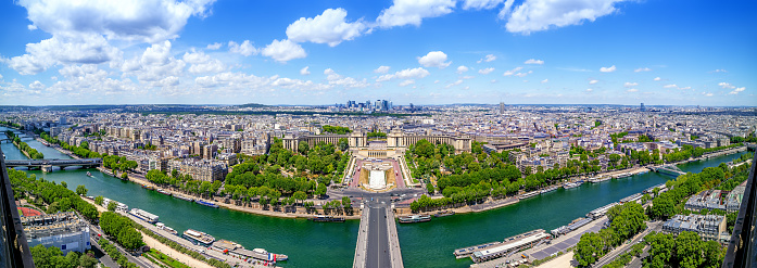 panoramic view at the city center of paris, france