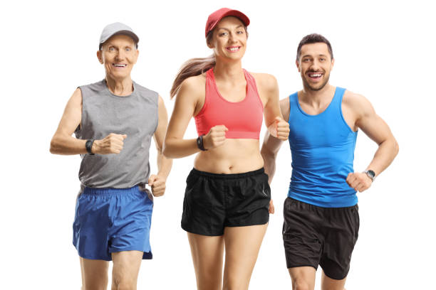 istock Three people in sportswear running towards camera 1273728447