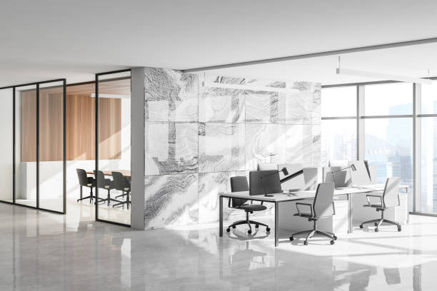 istock White marble office corner with meeting room 1273735307