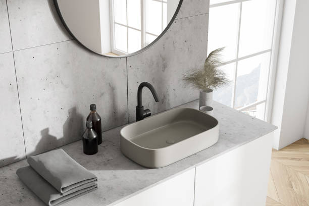 istock White bathroom sink, top view 1273735460
