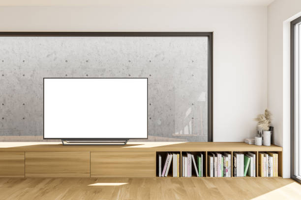 istock White and wooden room with TV 1273737313