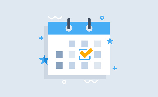 Calendar deadline or event reminder. Flat modern vector illustration. For web design.