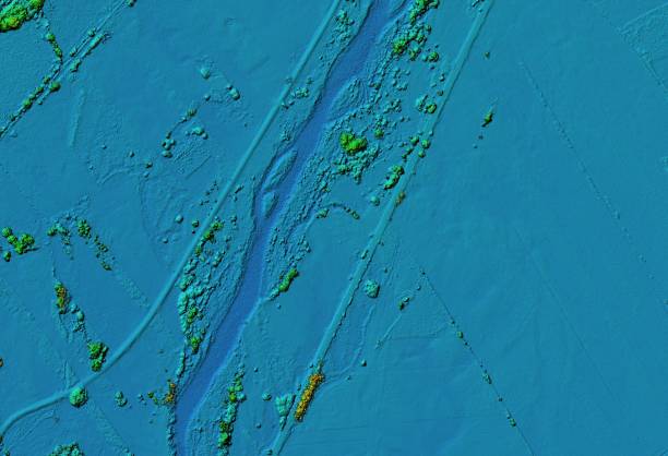 istock Digital elevation model of rivers and meadows taken by drone, excellent for GIS usage 1273747506