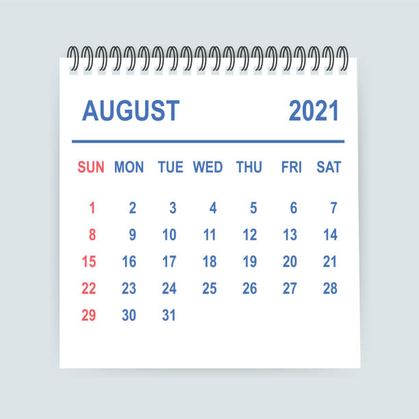 liść kalendarza sierpień 2021. kalendarz 2021 w płaskim stylu. ilustracja wektorowa. - 8435 stock illustrations