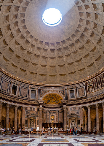 Rome Italy September 2020, view of Pantheon in the morning. Rome. Italy. Europe