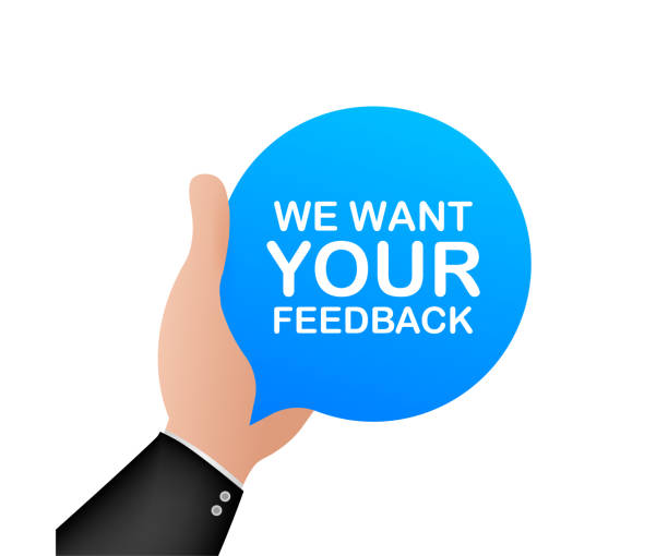 istock We want your feedback written on speech bubble. Advertising sign. Vector stock illustration. 1273750494