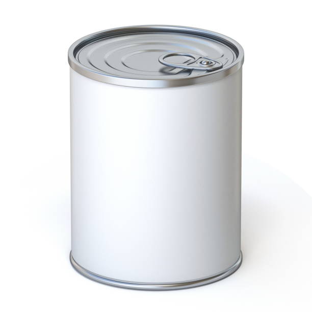 istock Food metal tin with white label 3D 1273764908
